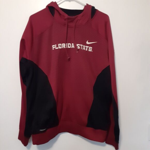 Nike FSU Mens Size L Flordia State Seminoles Therma Fit Hoodie NCAA Sweatshirt - Picture 1 of 9